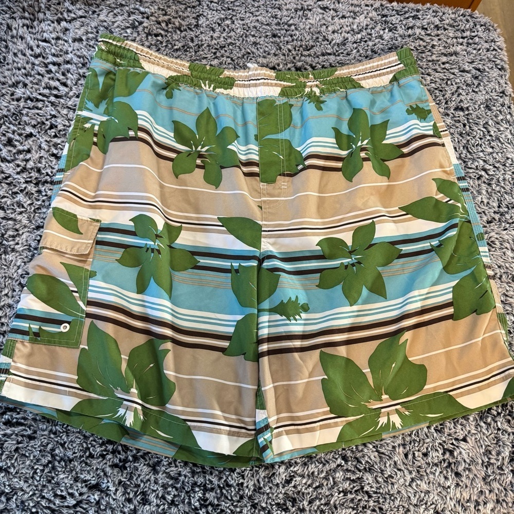 Islander Tropical Floral Swim Trunks, Size XL